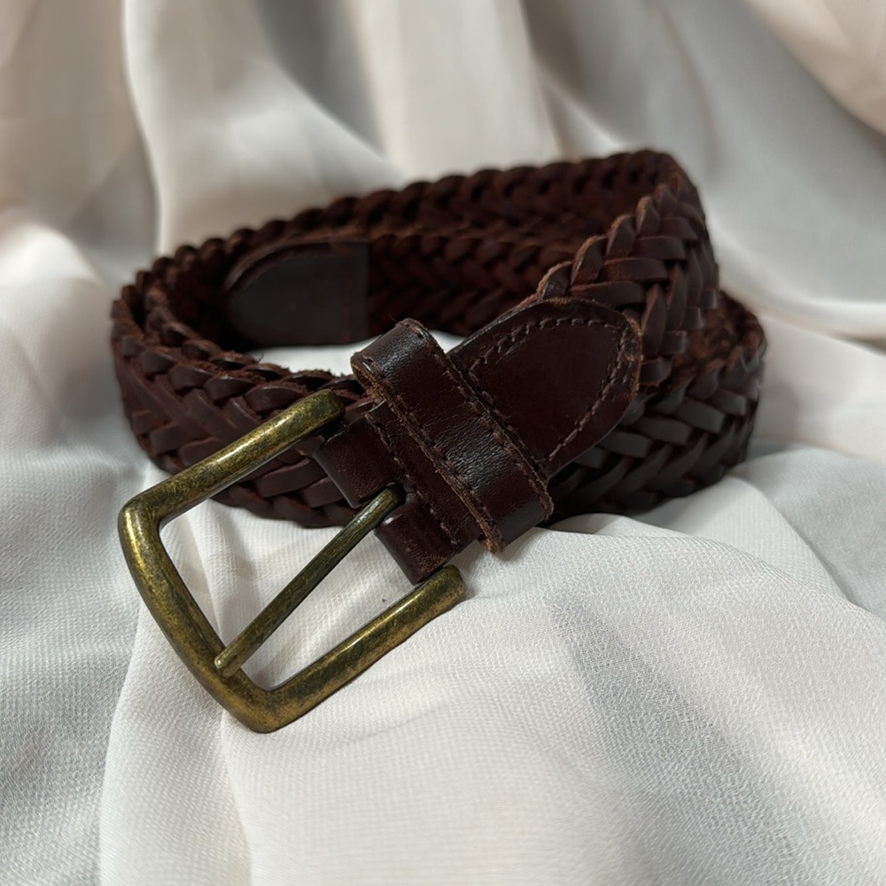 Vintage braided leather belt